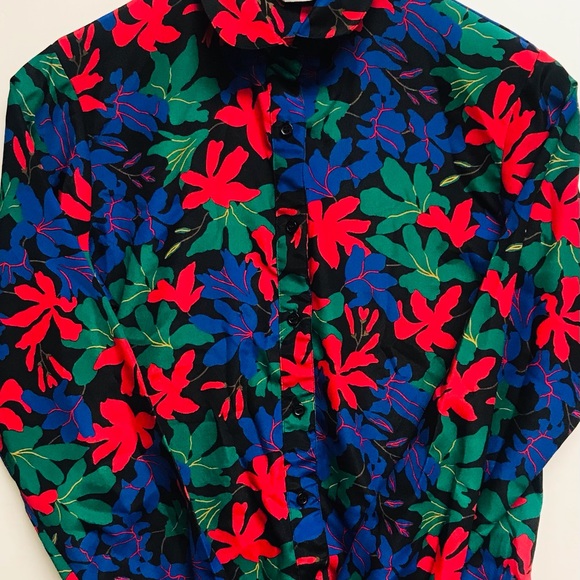 The Villager Vintage Women’s Blouse Floral Print Long Sleeves Size 6 [R] - Picture 2 of 6